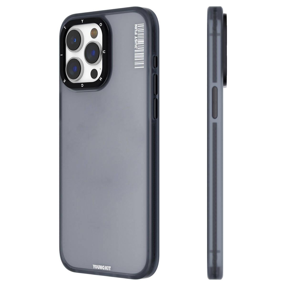 Apple iPhone 15 Pro Max Kılıf Buzlu Mat Tasarım Youngkit Colored Sand Serisi Kapak