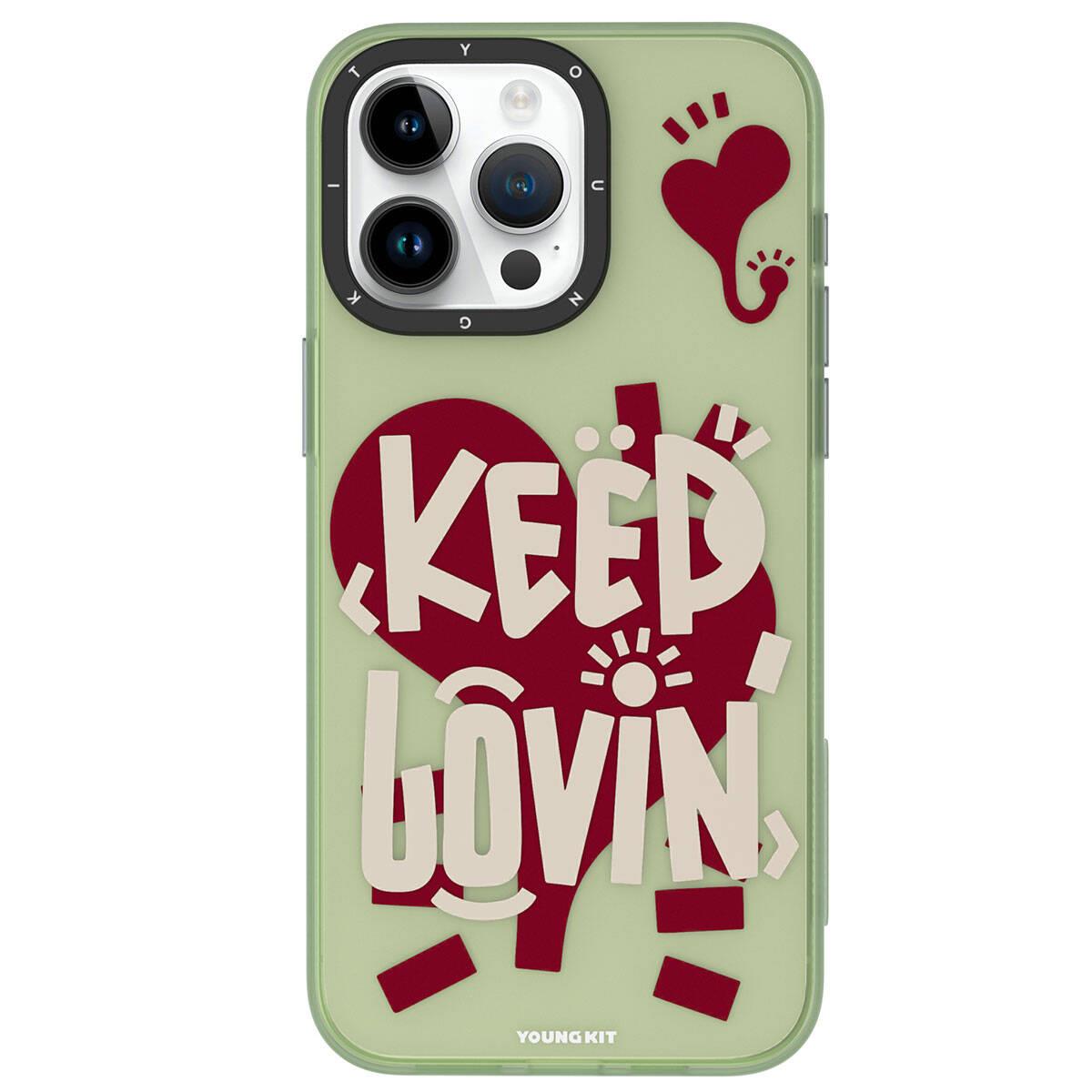 Apple iPhone 15 Pro Max Kılıf Desenli Youngkit Happy Hearth Serisi Kapak
