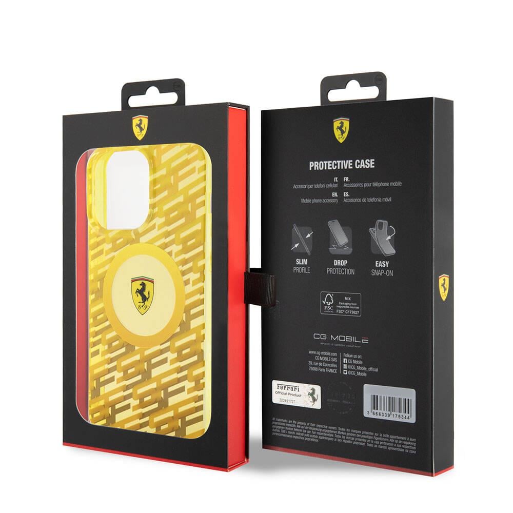 Apple iPhone 15 Pro Max Kılıf Ferrari Orjinal Lisanslı M-safe Şarj Özellikli Multi SF Kapak