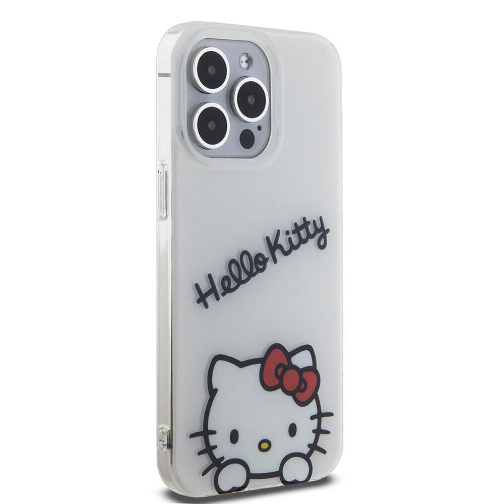 Apple iPhone 15 Pro Max Kılıf Hello Kitty Orjinal Lisanslı Askılı Yazı ve İkonik Logolu Daydreaming Kapak