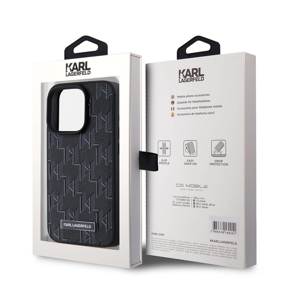 Apple iPhone 15 Pro Max Kılıf Karl Lagerfeld Orjinal Lisanslı M-safe Şarj Özellikli KL Yazılı Hot Stamp Kapak