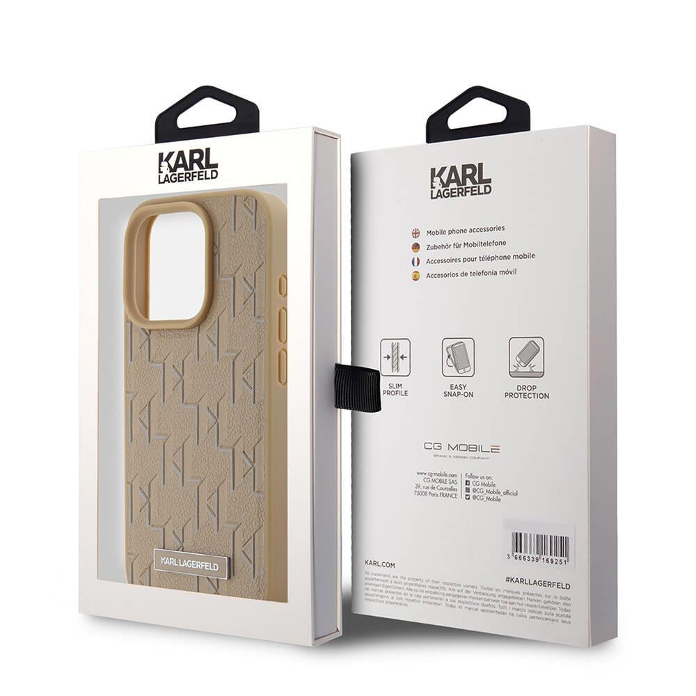 Apple iPhone 15 Pro Max Kılıf Karl Lagerfeld Orjinal Lisanslı M-safe Şarj Özellikli KL Yazılı Hot Stamp Kapak
