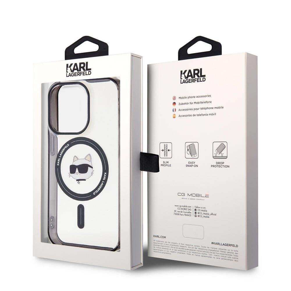 Apple iPhone 15 Pro Max Kılıf Karl Lagerfeld M-safe Şarj Özellikli IML Choupette Orjinal Lisanslı Kapak