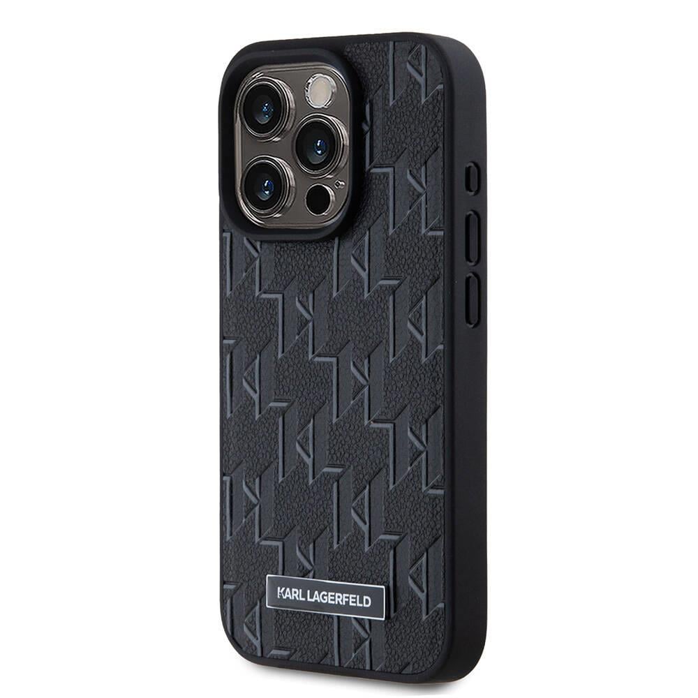 Apple iPhone 15 Pro Max Kılıf Karl Lagerfeld Orjinal Lisanslı M-safe Şarj Özellikli KL Yazılı Hot Stamp Kapak