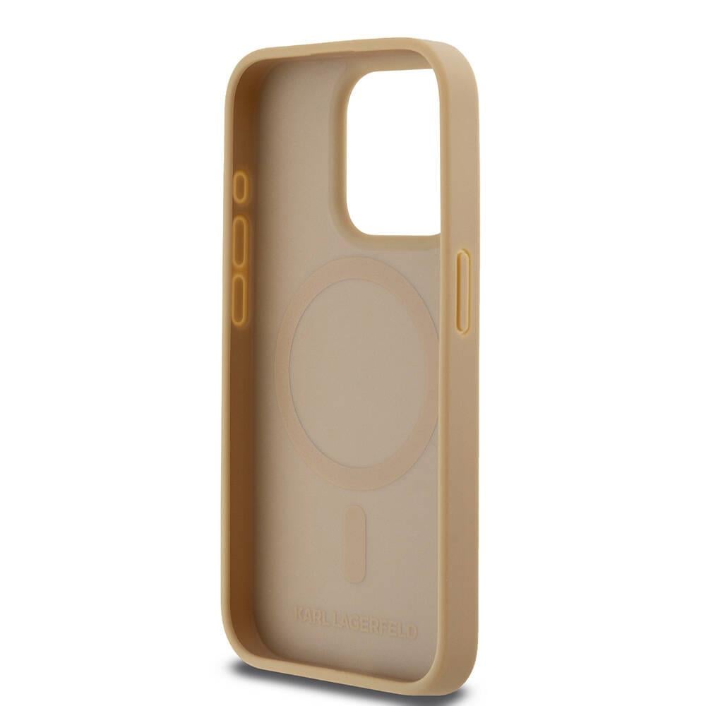 Apple iPhone 15 Pro Max Kılıf Karl Lagerfeld Orjinal Lisanslı M-safe Şarj Özellikli KL Yazılı Hot Stamp Kapak