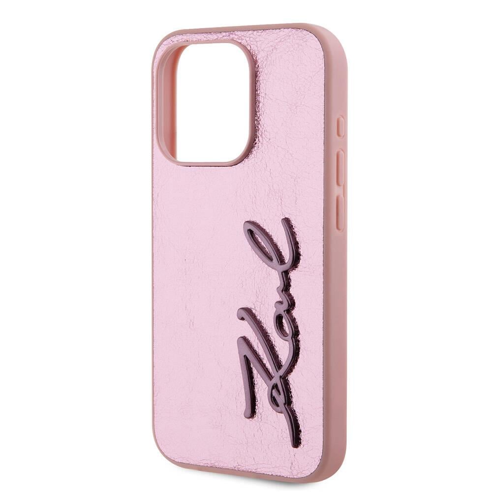 Apple iPhone 15 Pro Max Kılıf Karl Lagerfeld Orjinal Lisanslı M-safe Şarj Özellikli K&C İkonik Baskılı Ring Standlı Kapak