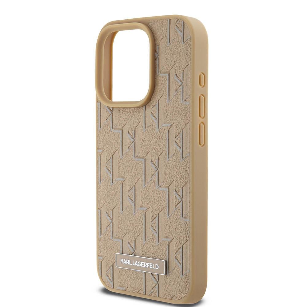 Apple iPhone 15 Pro Max Kılıf Karl Lagerfeld Orjinal Lisanslı M-safe Şarj Özellikli KL Yazılı Hot Stamp Kapak