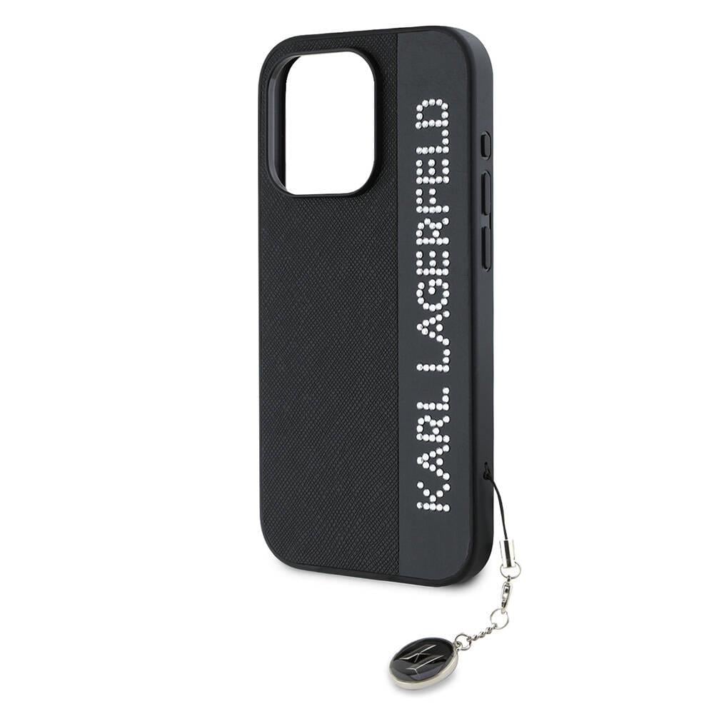 Apple iPhone 15 Pro Max Kılıf Karl Lagerfeld Kartlıklı Metal Logo Orjinal Lisanslı Kapak