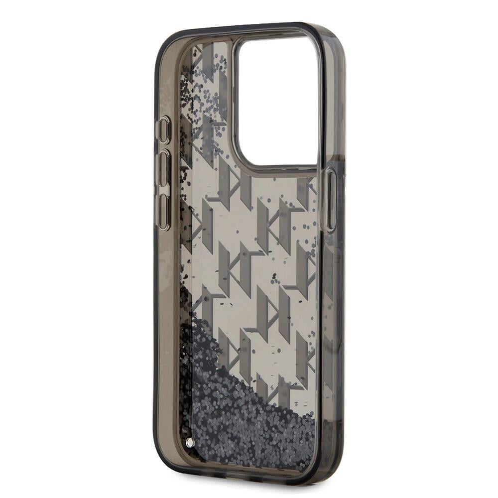 Apple iPhone 15 Pro Max Kılıf Karl Lagerfeld Orjinal Lisanslı Simli KL Yazılı Monogram Gradıent Kapak