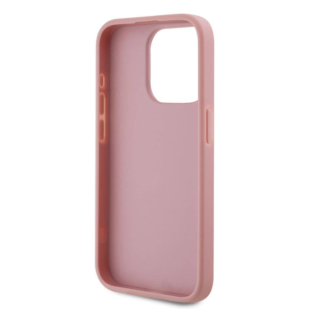 Apple iPhone 15 Pro Max Kılıf Karl Lagerfeld Orjinal Lisanslı 3D KL Yazılı Tüylü Arka Yüzey Saffiano Rhinestones Kapak