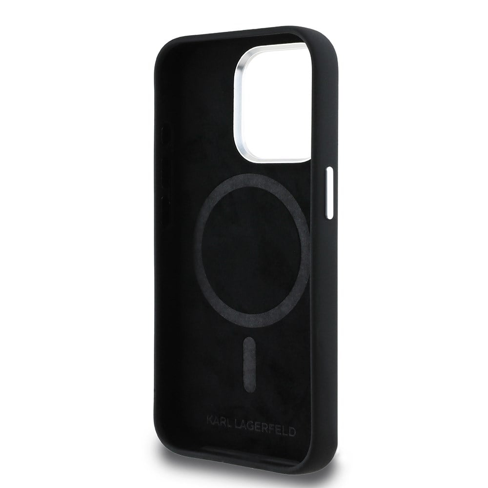 Apple iPhone 15 Pro Max Kılıf Karl Lagerfeld Orjinal Lisanslı Karl & Choupette Sketch Logo Sililkon Kapak