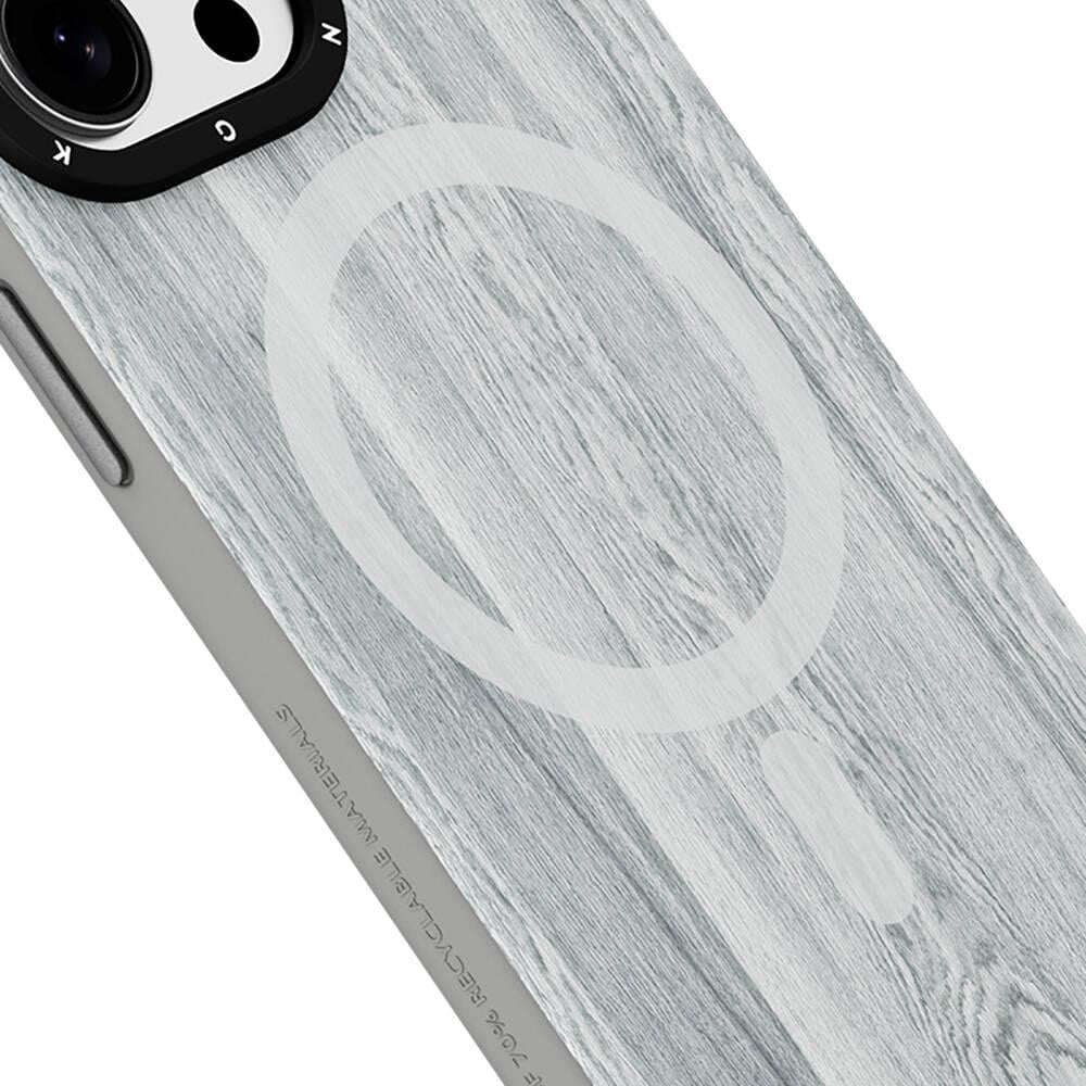 Apple iPhone 15 Pro Max Kılıf M-safe Şarj Özellikli Sararmaya Dayanıklı Youngkit Wood Forest Serisi Kapak