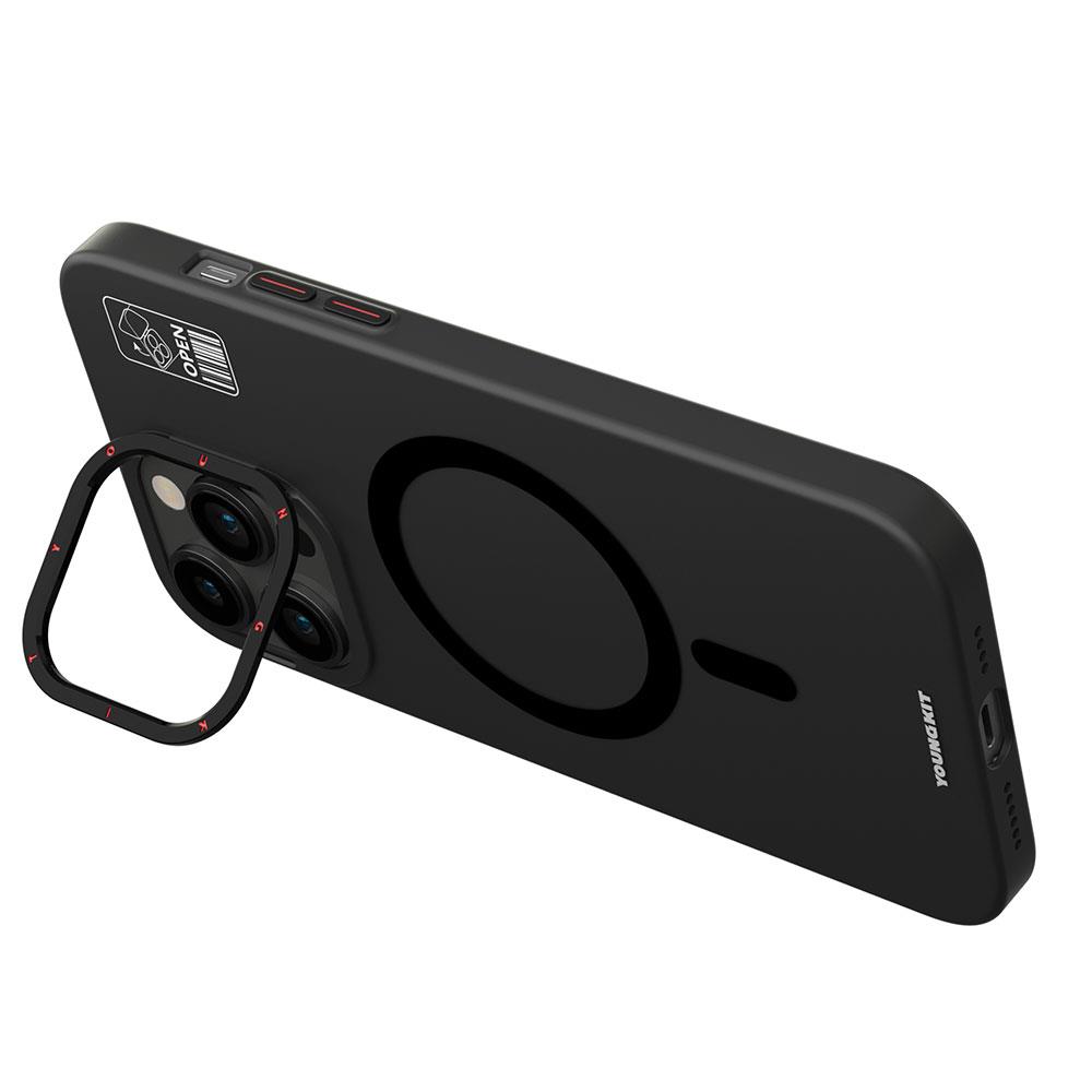 Apple iPhone 15 Pro Max Kılıf M-safe Şarj Özellikli Youngkit Binfen Serisi Yazı Temalı Kapak