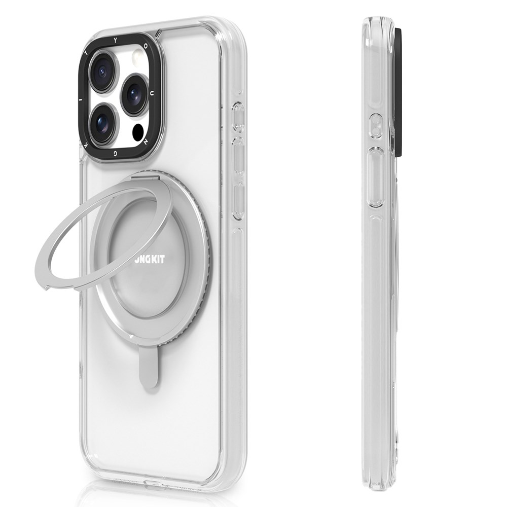 Apple iPhone 15 Pro Max Kılıf M-safe Şarj Özellikli Parmak Ring Standlı Youngkit Pivot Serisi Kapak