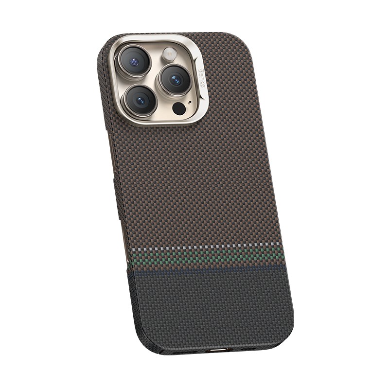 Apple iPhone 15 Pro Max Kılıf M-safe Şarj Özellikli Karbon Fiber Tasarımlı Benks Prestige ArmorAir Kevlar Kapak