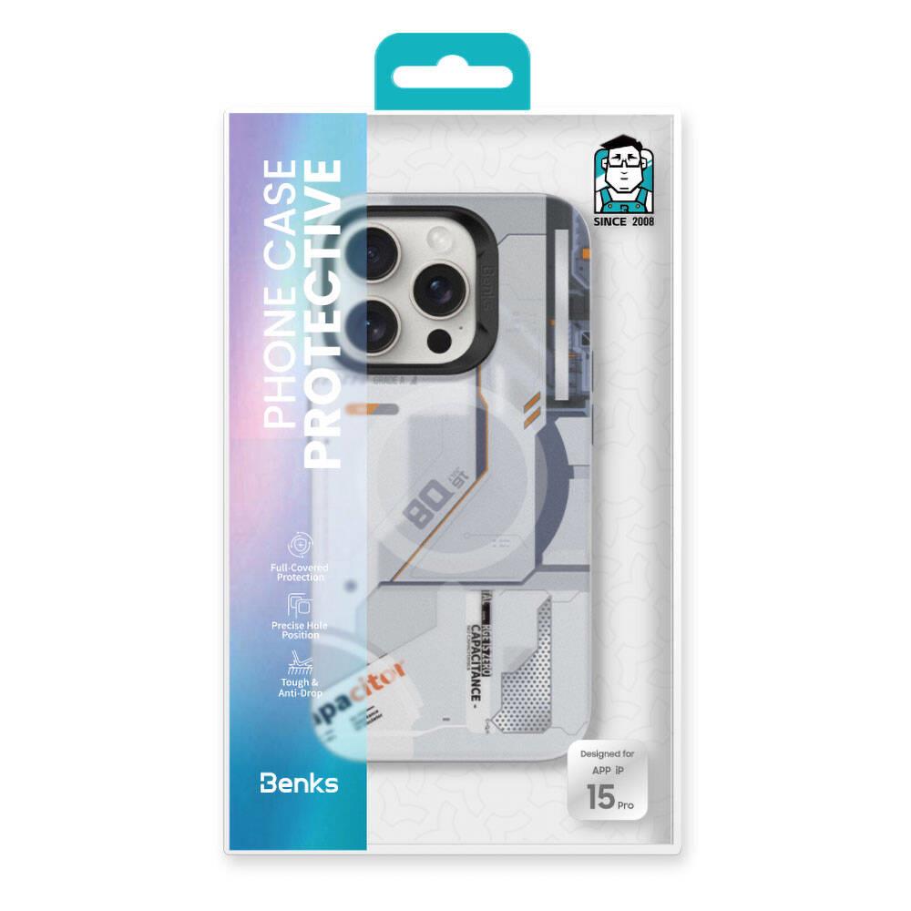 Apple iPhone 15 Pro Max Kılıf M-safe Şarj Özellikli Mekanik Tasarımlı Benks Perspective Serisi Kapak