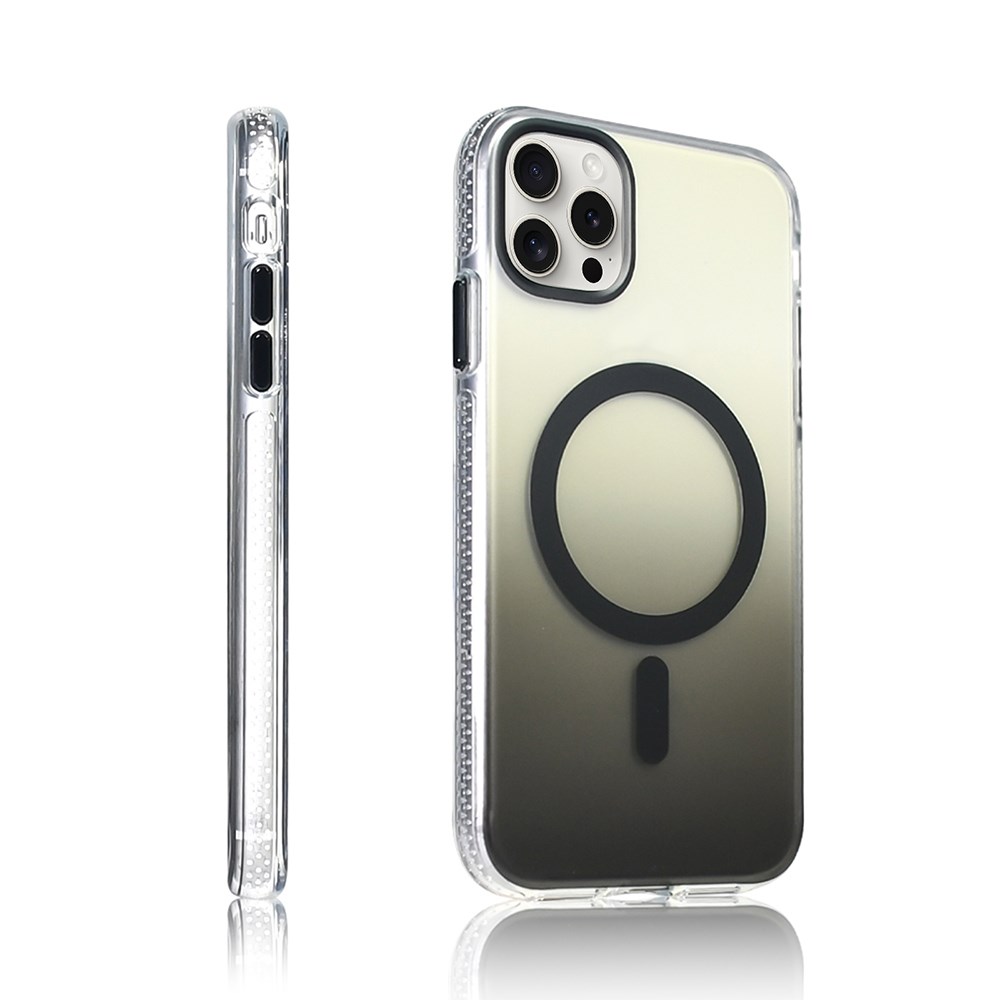 Apple iPhone 15 Pro Max Kılıf M-safe Şarj Özellikli Transparan Renk Geçişli Zore Toros Kapak