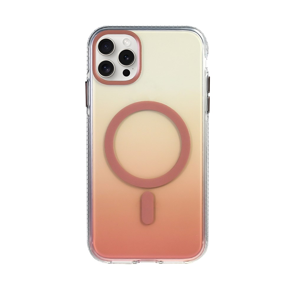 Apple iPhone 15 Pro Max Kılıf M-safe Şarj Özellikli Transparan Renk Geçişli Zore Toros Kapak