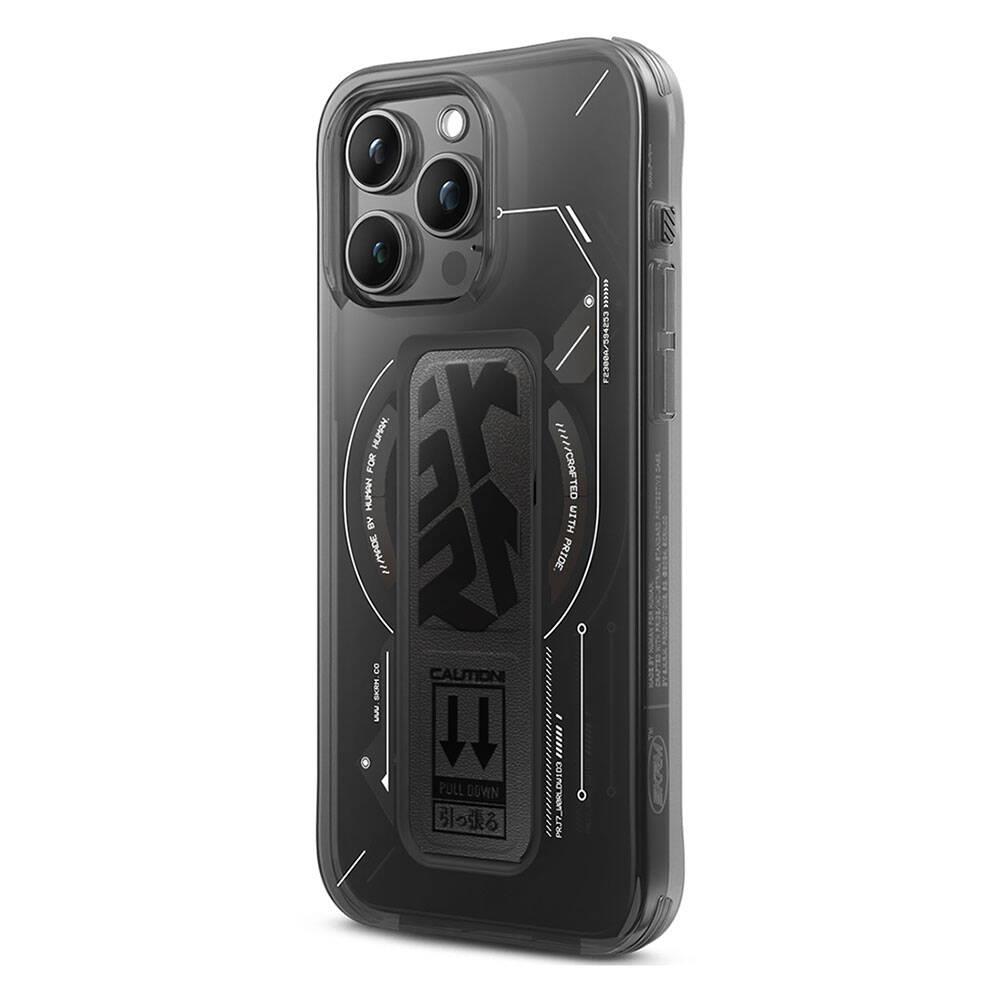 Apple iPhone 15 Pro Max Kılıf M-safe Şarj Özellikli Teknoloji Desenli Standlı Skinarma Helio Kapak