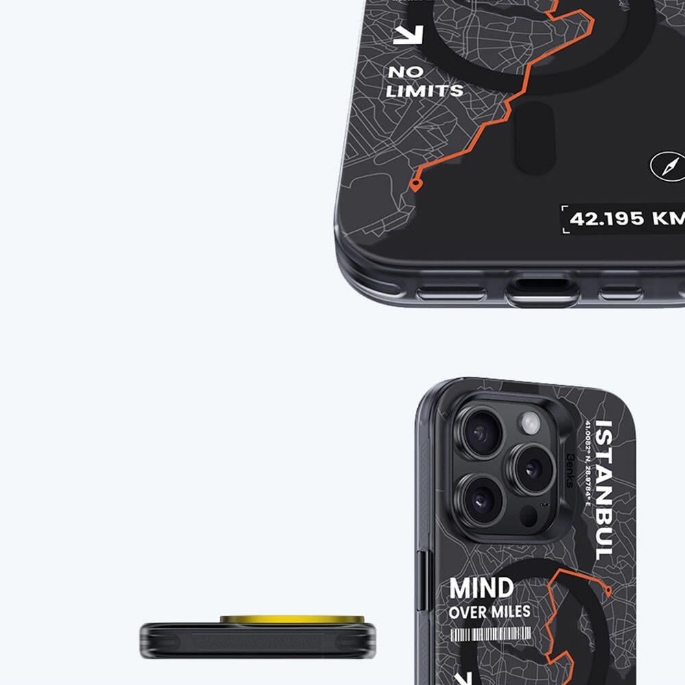 Apple iPhone 15 Pro Max Kılıf M-safe Şarj Özellikli Benks City Serisi Kapak