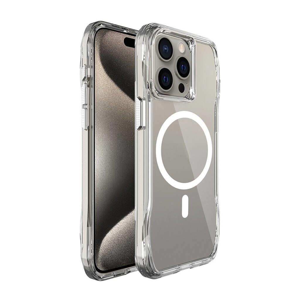 Apple iPhone 15 Pro Max Kılıf M-safe Şarj Özellikli Airbagli Şeffaf Zore İncek Kapak