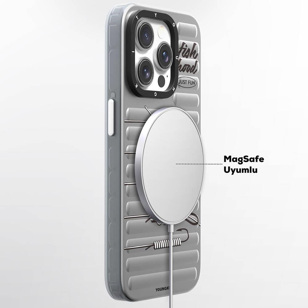 Apple iPhone 15 Pro Max Kılıf M-safe Şarj Özellikli Youngkit Fishing Serisi Kapak