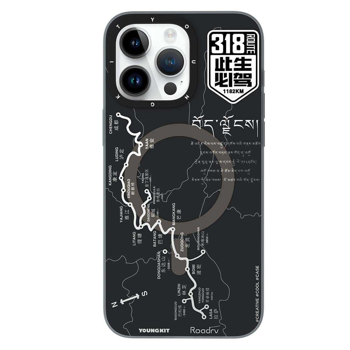 Apple iPhone 15 Pro Max Kılıf M-safe Şarj Özellikli Youngkit 318 Road Serisi Kapak