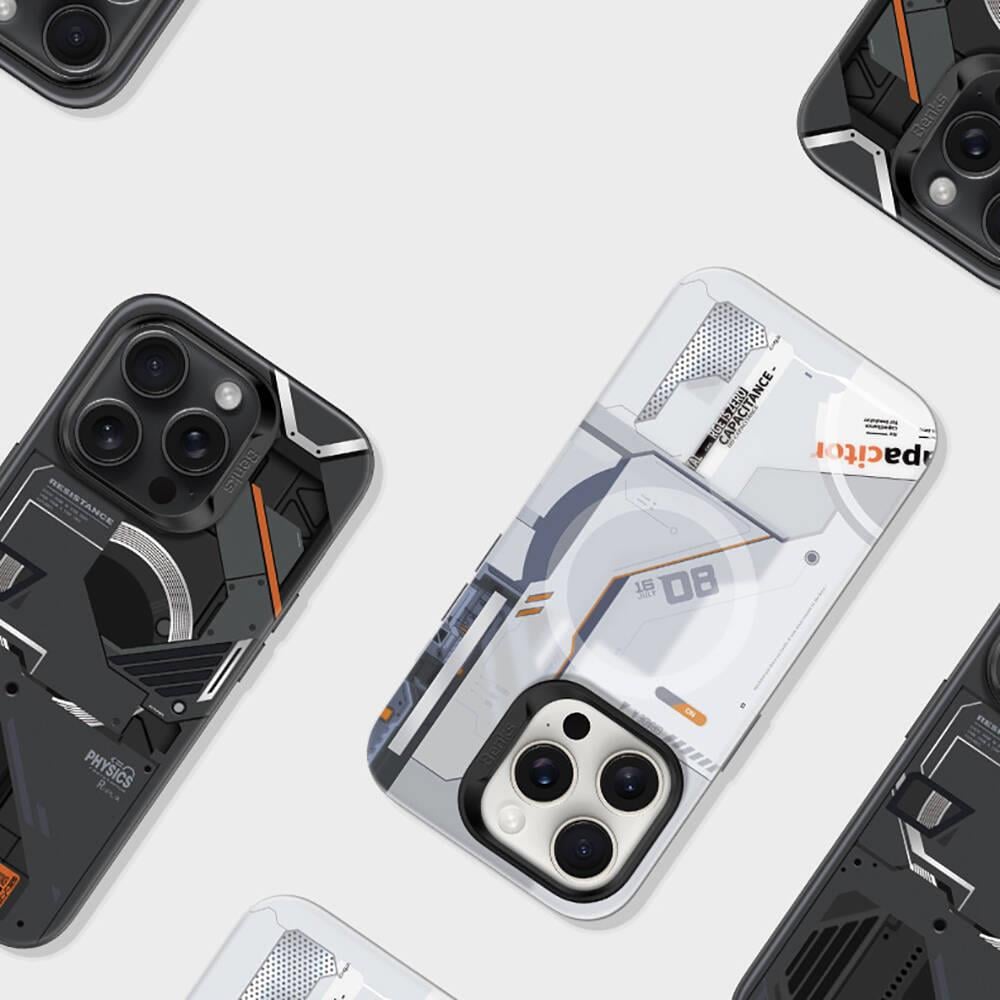 Apple iPhone 15 Pro Max Kılıf M-safe Şarj Özellikli Mekanik Tasarımlı Benks Perspective Serisi Kapak
