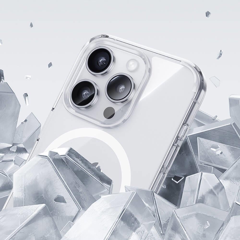 Apple iPhone 15 Pro Max Kılıf M-safe Şarj Özellikli Airbagli Şeffaf Benks LucentPro Serisi Kapak