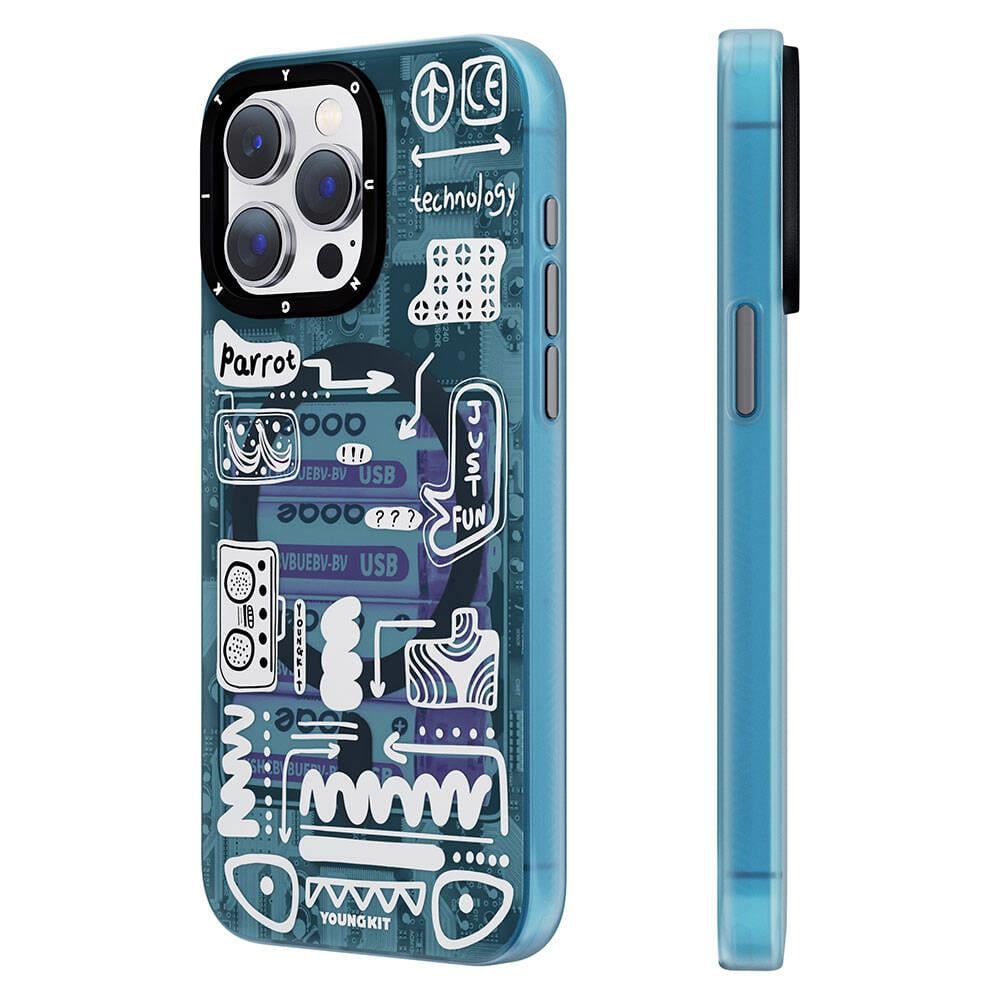 Apple iPhone 15 Pro Max Kılıf M-safe Şarj Özellikli Youngkit Dark Matter Serisi Kapak