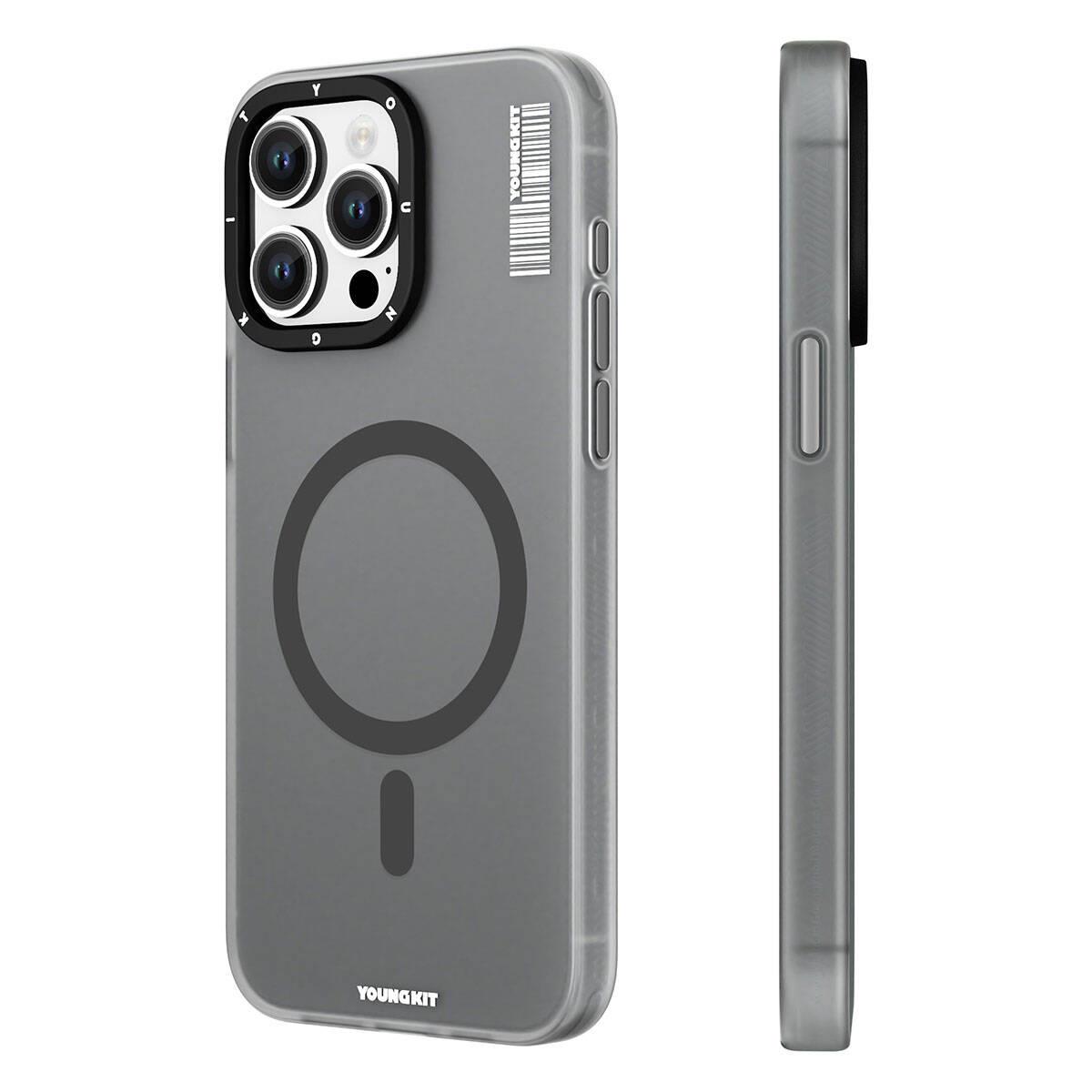 Apple iPhone 15 Pro Max Kılıf M-safe Şarj Özellikli Youngkit Hidden Sand Serisi Kapak