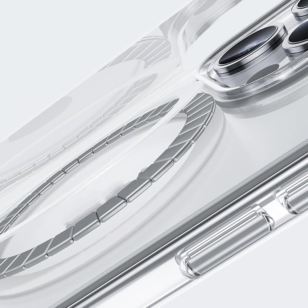 Apple iPhone 15 Pro Max Kılıf M-safe Şarj Özellikli Airbagli Şeffaf Benks LucentPro Serisi Kapak