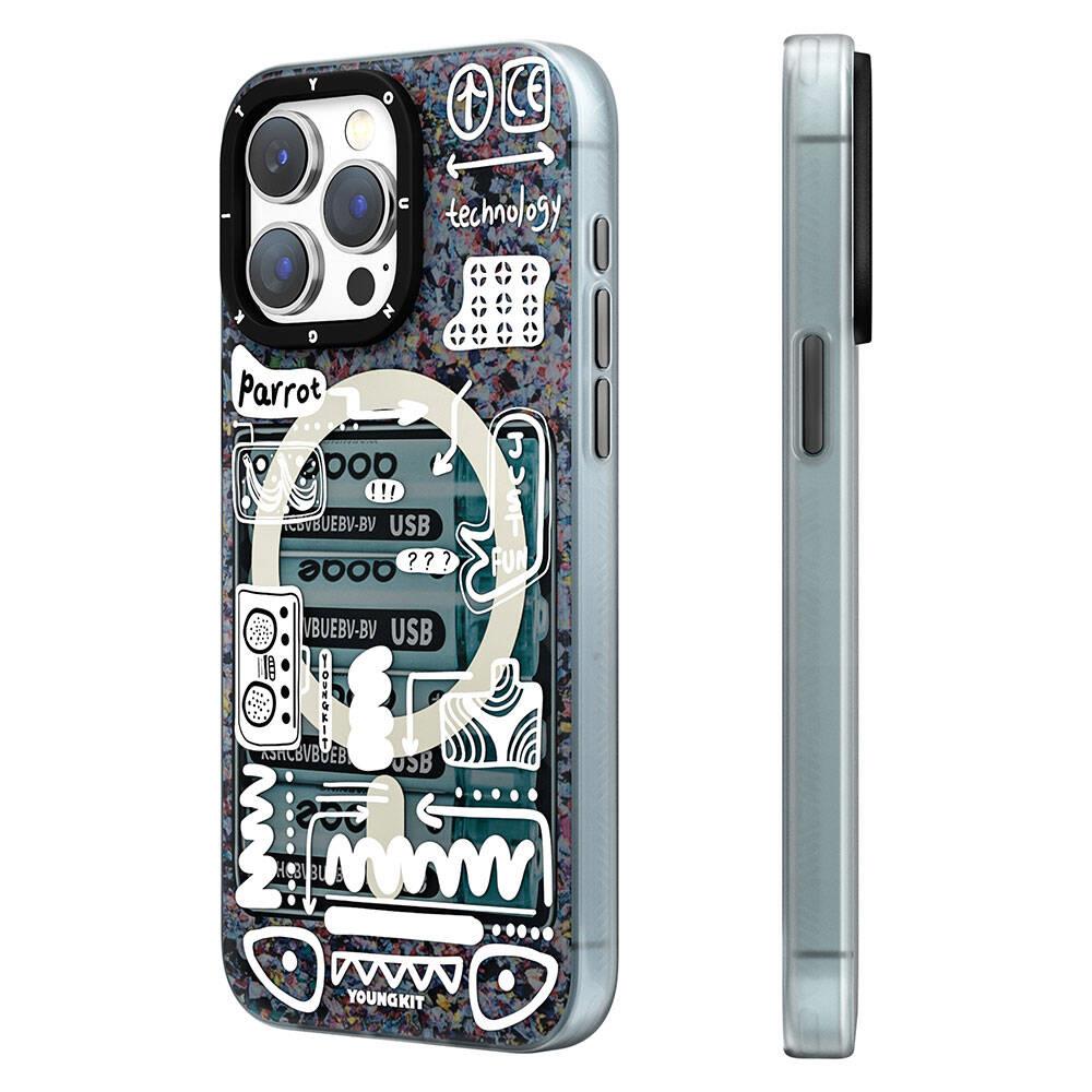 Apple iPhone 15 Pro Max Kılıf M-safe Şarj Özellikli Youngkit Dark Matter Serisi Kapak