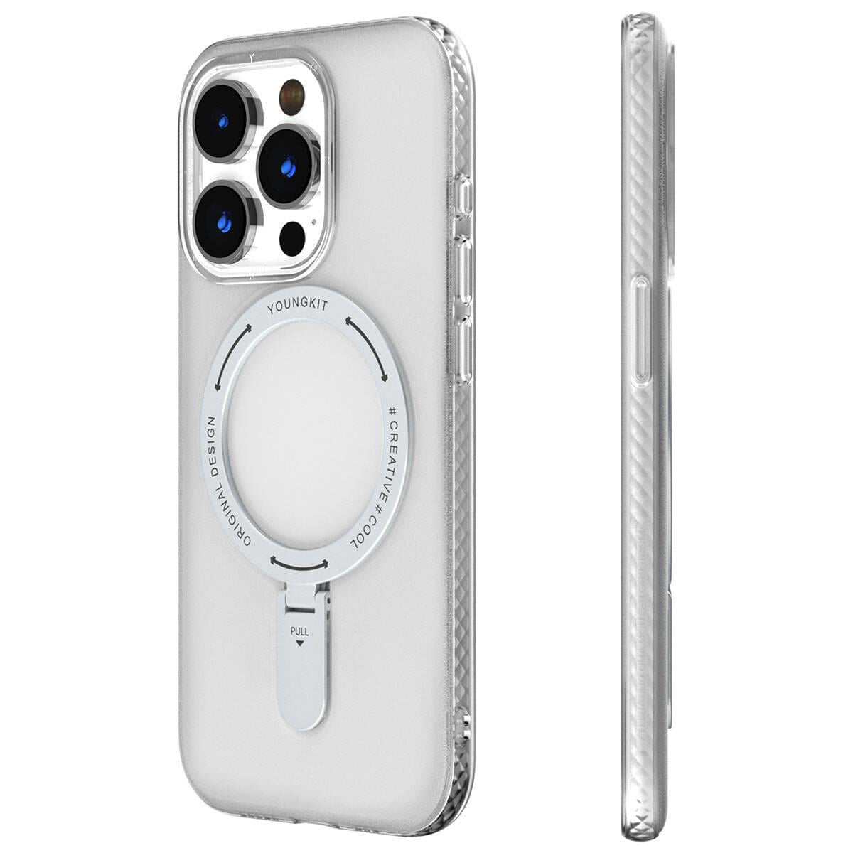 Apple iPhone 15 Pro Max Kılıf M-safe Şarj Özellikli Youngkit Rock Serisi Kapak