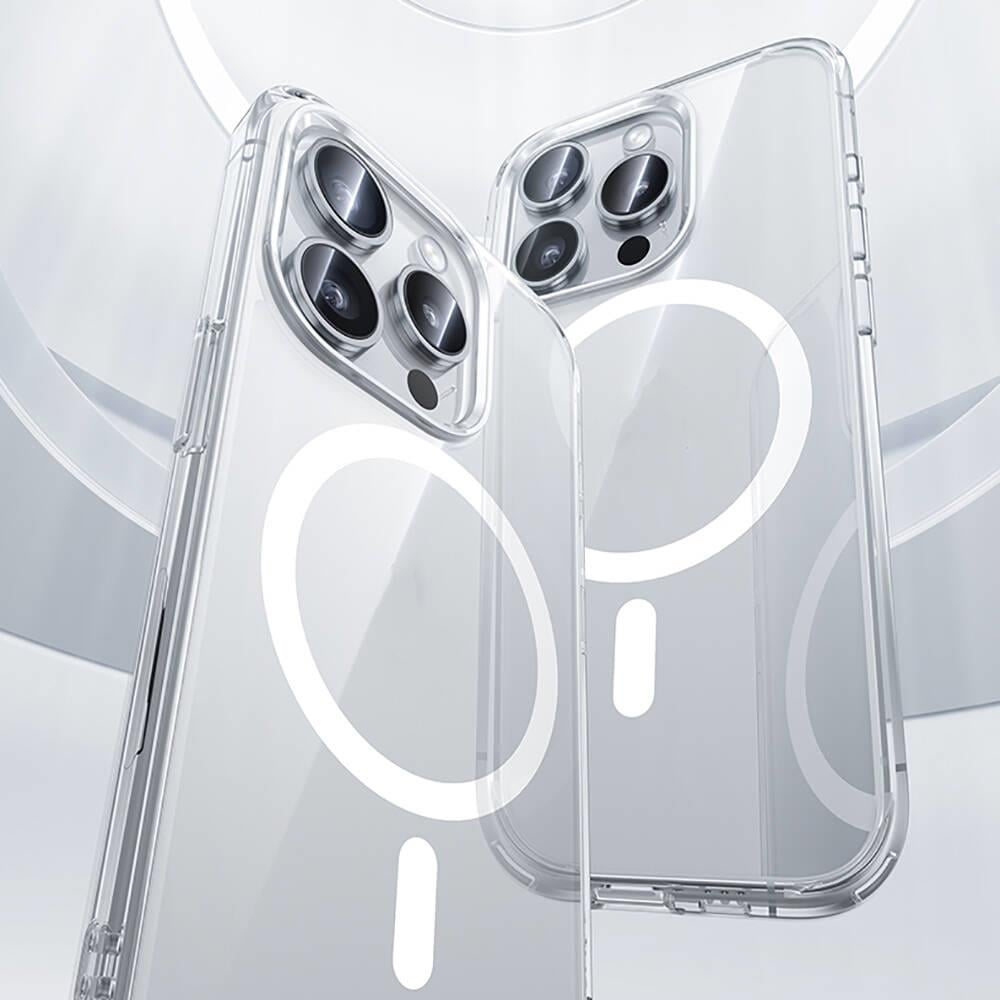 Apple iPhone 15 Pro Max Kılıf M-safe Şarj Özellikli Airbagli Şeffaf Benks LucentPro Serisi Kapak