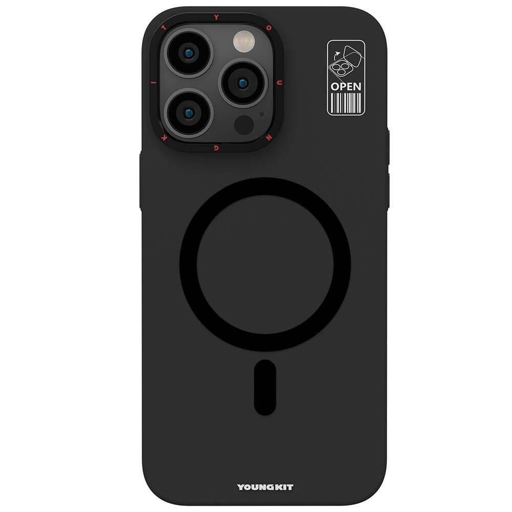 Apple iPhone 15 Pro Max Kılıf M-safe Şarj Özellikli Standlı YoungKit Hermit Bracket Serisi Kapak