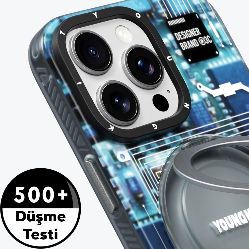 Apple iPhone 15 Pro Max Kılıf M-safe Şarj Özellikli Airbagli Şeffaf Zore İncek Kapak