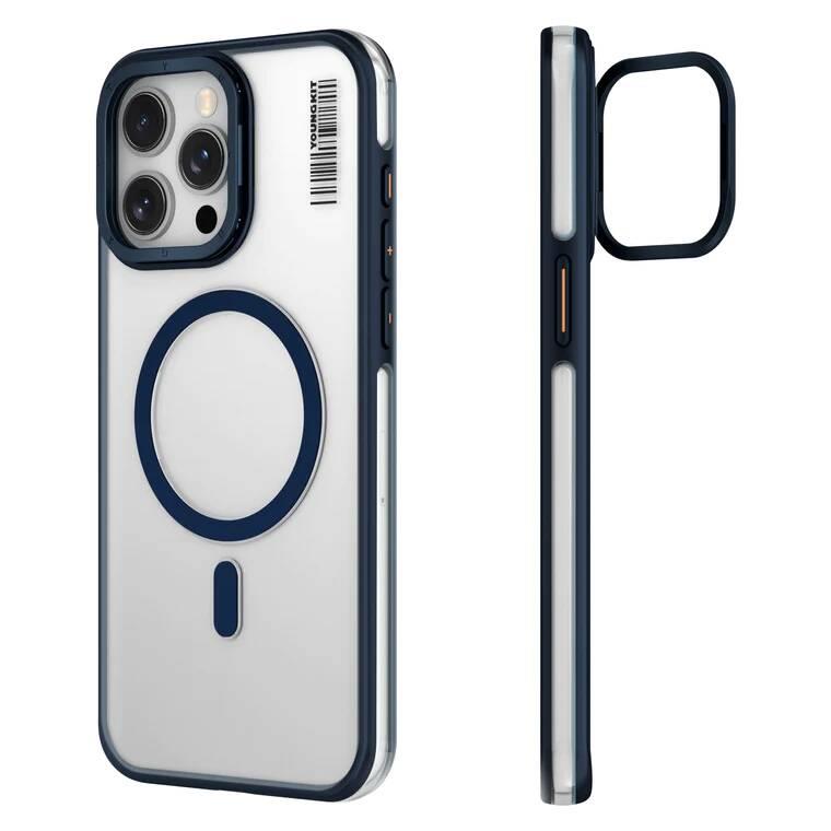 Apple iPhone 15 Pro Max Kılıf M-safe Şarj Özellikli Youngkit Rock Sand Serisi Kapak