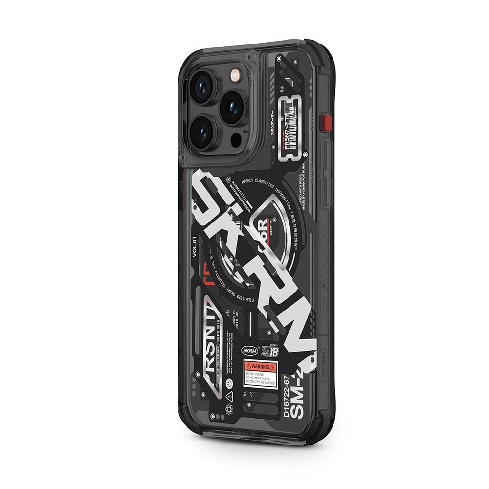 Apple iPhone 15 Pro Max Kılıf M-safe Şarj Özellikli Katmanlı Makine Temalı SkinArma Ekho Kapak