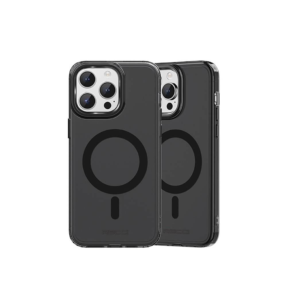 Apple iPhone 15 Pro Max Kılıf M-safe Şarj Özellikli Saydam Arka Yüzey Recci Crystal Color Serisi Kapak