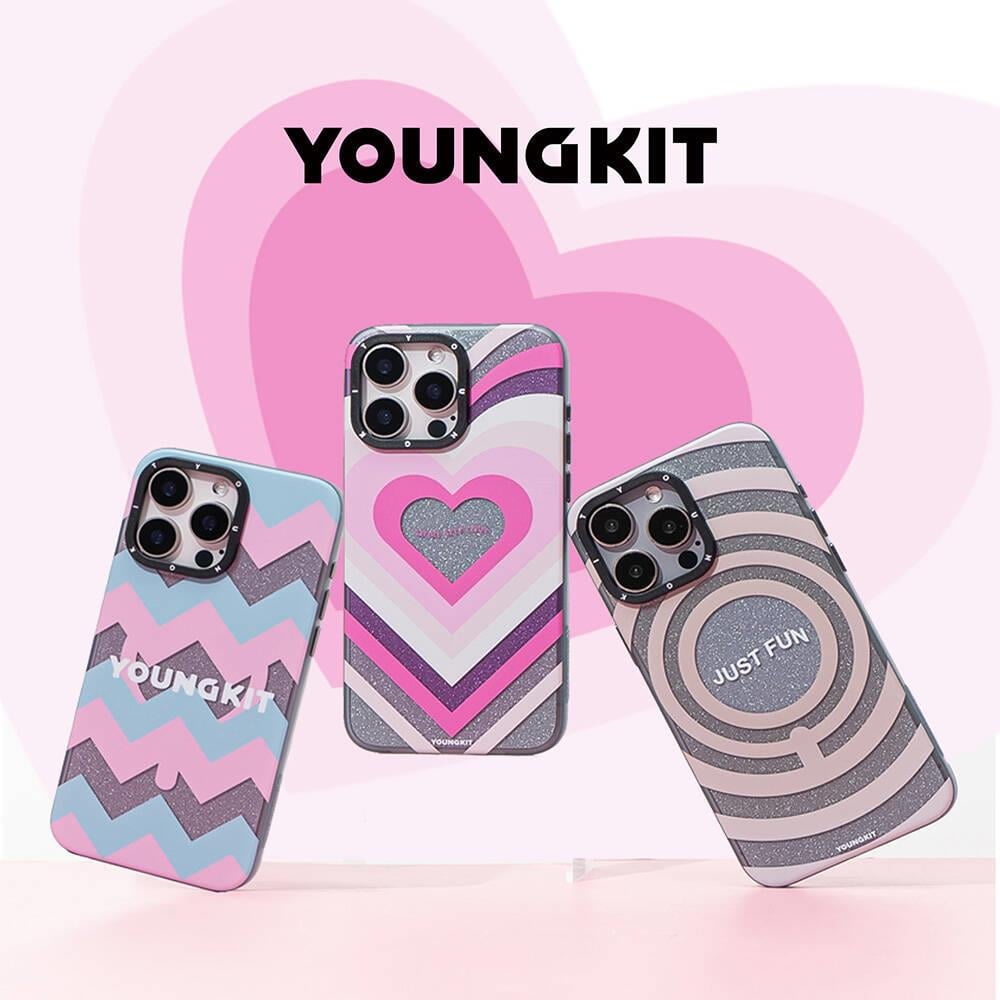 Apple iPhone 15 Pro Max Kılıf M-safe Şarj Özellikli Youngkit Star Dazzle Serisi Kapak