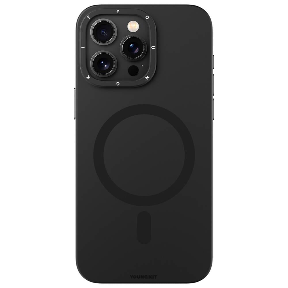 Apple iPhone 15 Pro Max Kılıf M-safe Şarj Özellikli Çizilmeye ve Aşınmaya Dayanıklı Youngkit Velvet Serisi Kapak