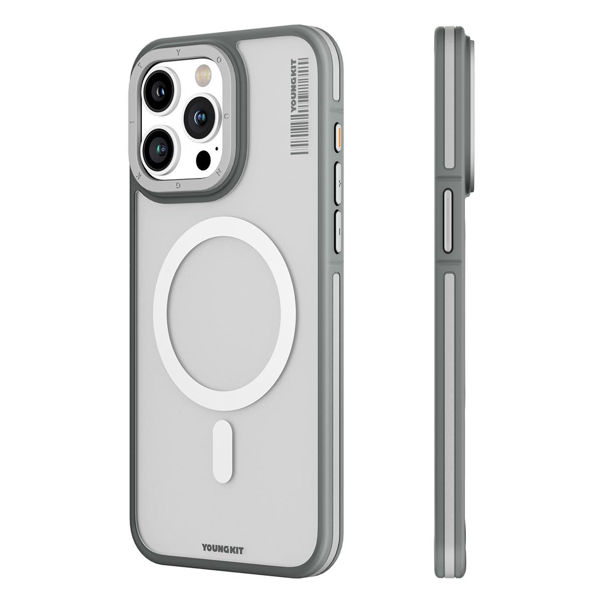 Apple iPhone 15 Pro Max Kılıf M-safe Şarj Özellikli Youngkit Rock Sand Serisi Kapak