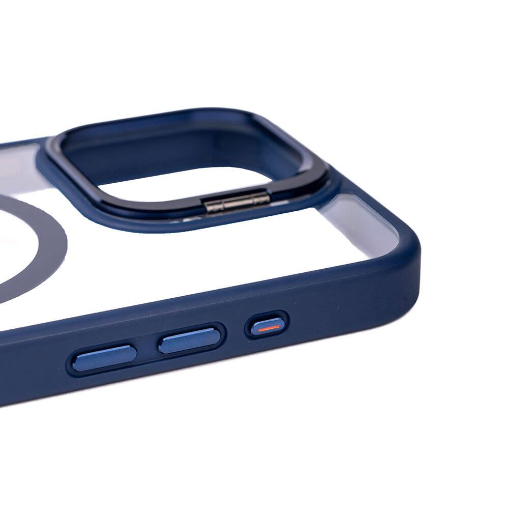 Apple iPhone 15 Pro Max Kılıf M-safe Şarj Özellikli Standlı Zore M-safe Klon Lensli Kapak