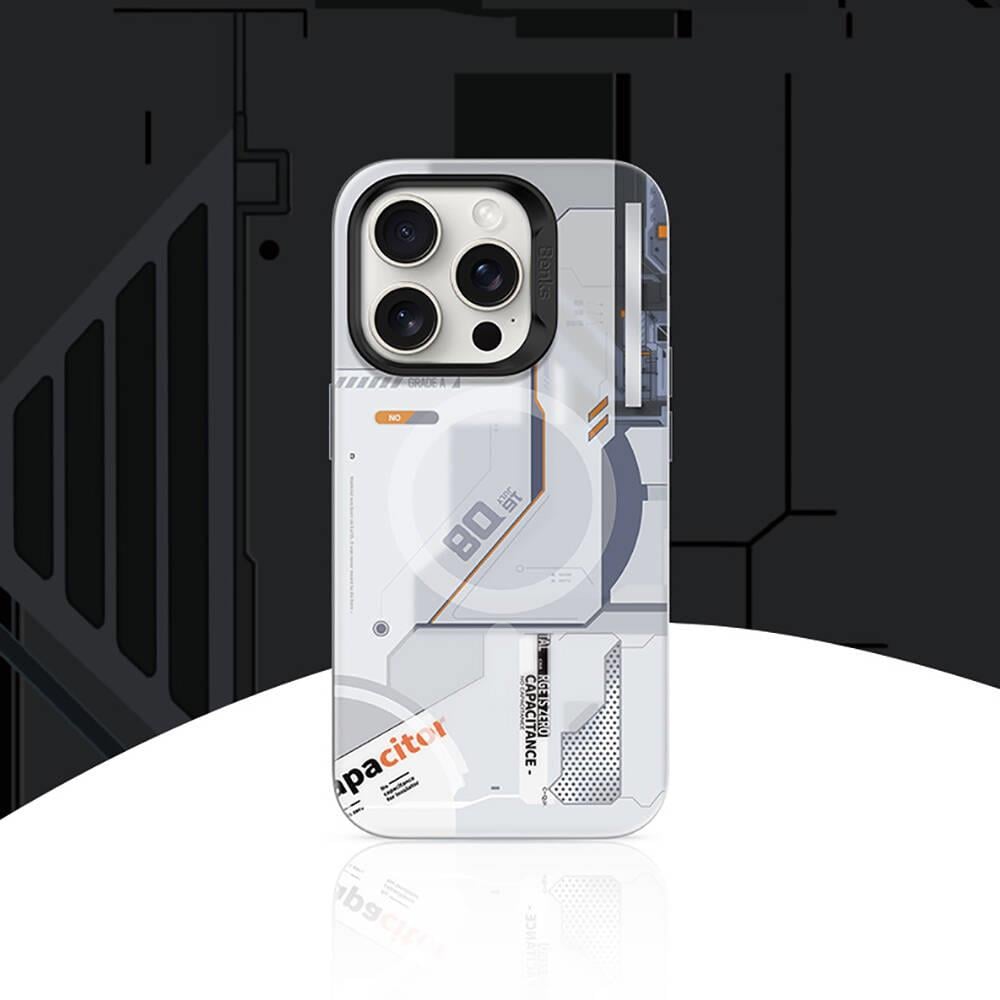 Apple iPhone 15 Pro Max Kılıf M-safe Şarj Özellikli Mekanik Tasarımlı Benks Perspective Serisi Kapak
