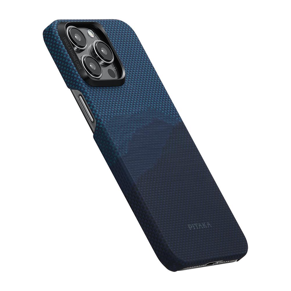 Apple iPhone 15 Pro Max Kılıf M-safe Şarj Özellikli Aramid Fiber Pitaka Tactile Woven Starpeak Serisi Over The Horizon Kapak