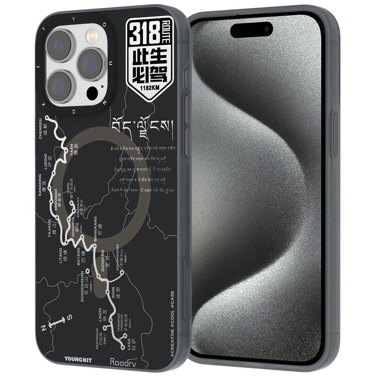 Apple iPhone 15 Pro Max Kılıf M-safe Şarj Özellikli Youngkit 318 Road Serisi Kapak