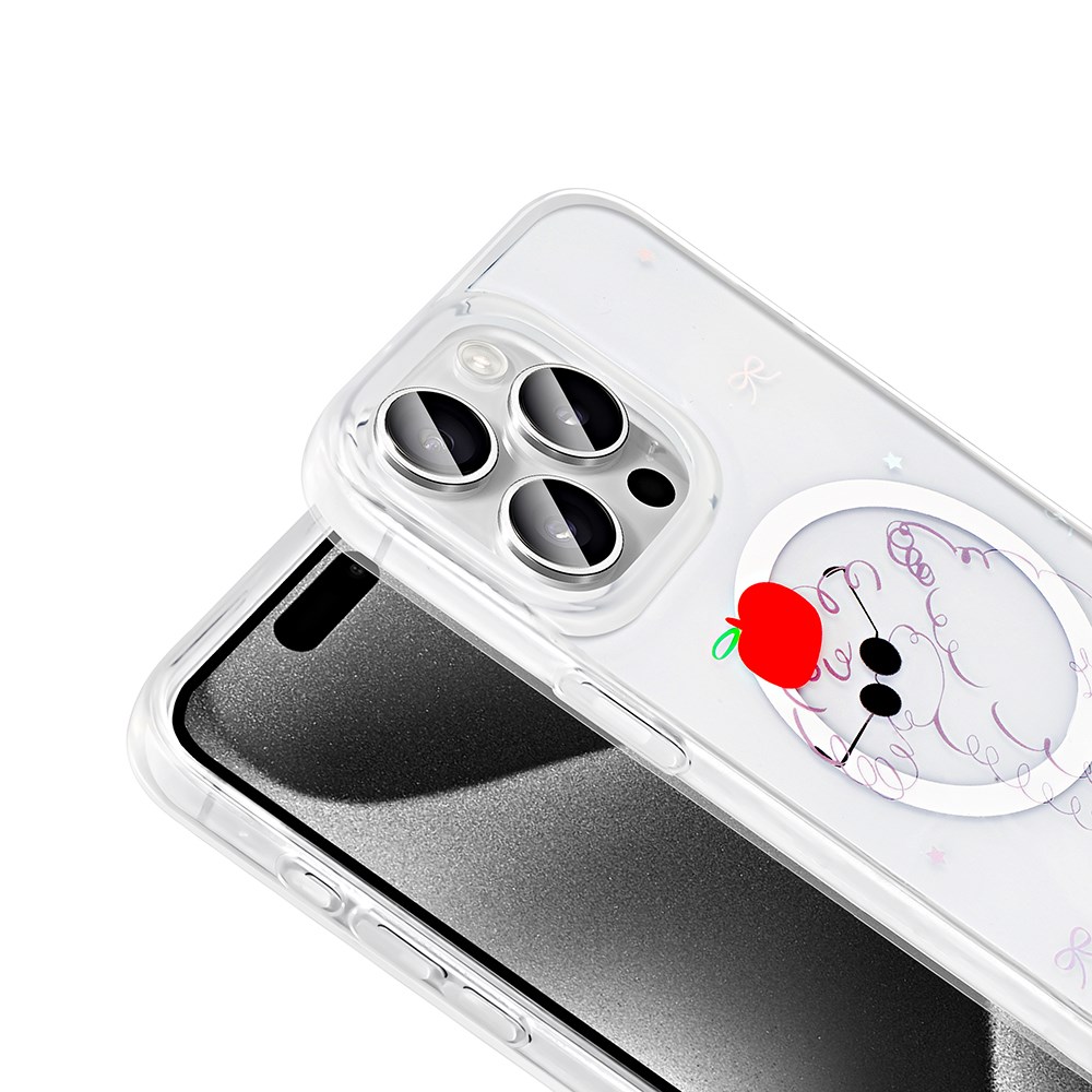 Apple iPhone 15 Pro Max Kılıf M-safe Şarj Özellikli Fırça Boya Desenli Zore Palet Kapak