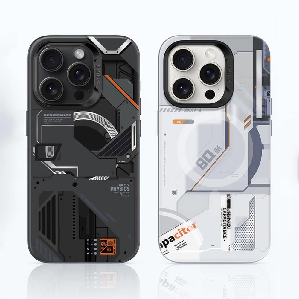 Apple iPhone 15 Pro Max Kılıf M-safe Şarj Özellikli Mekanik Tasarımlı Benks Perspective Serisi Kapak