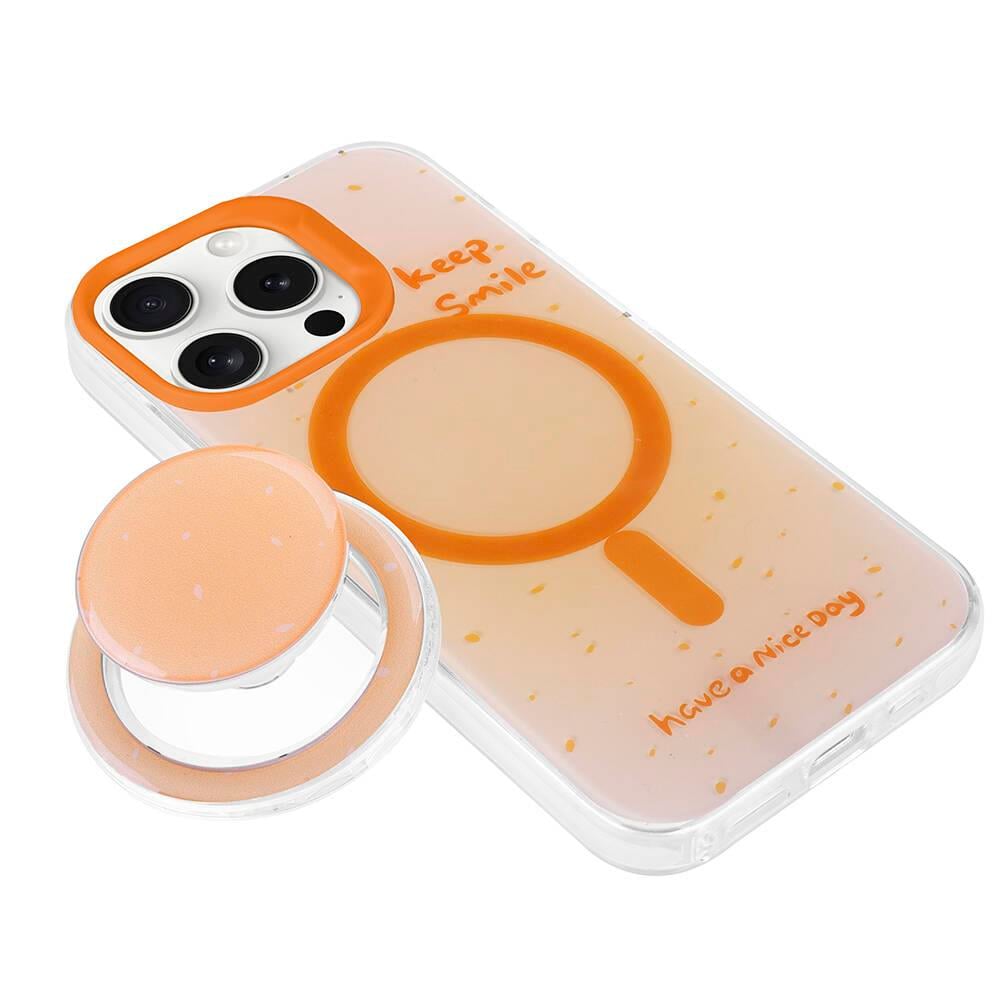 Apple iPhone 15 Pro Max Kılıf M-safe Şarj Özellikli Tak-Çıkar Pop Soketli Zore Tiktok Kapak